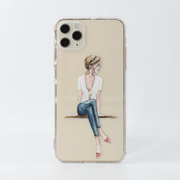 

Girl Print Clear iPhone Case, Multicolor