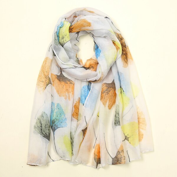 

Leaf Pattern Scarf, Multicolor