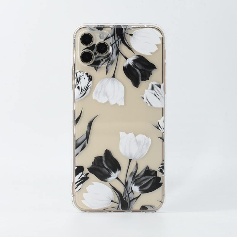 

Flower Pattern Clear iPhone Case, Multicolor