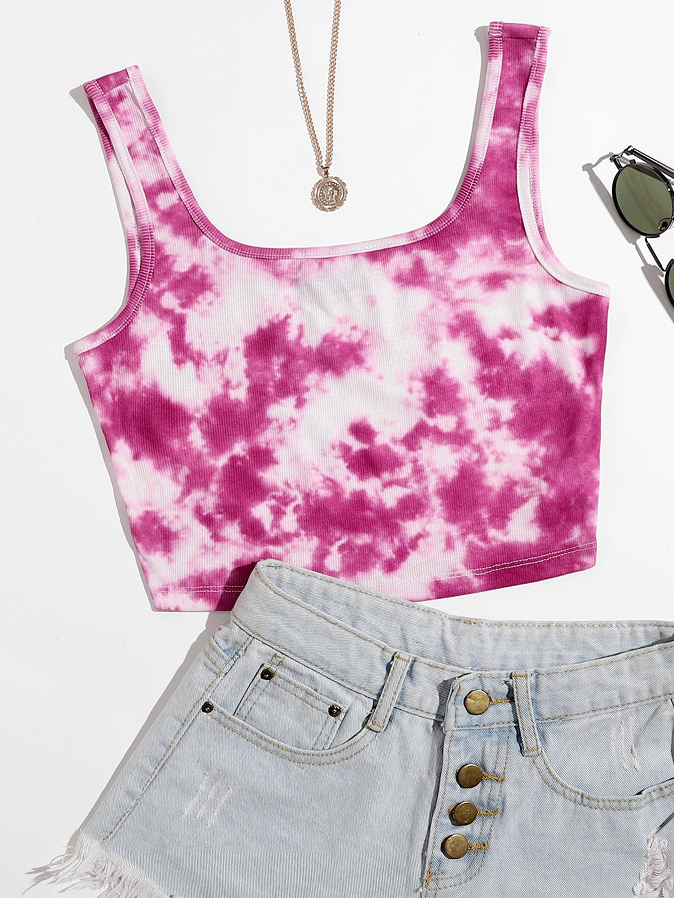 Tie Dye Crop Tank Top thumbnail