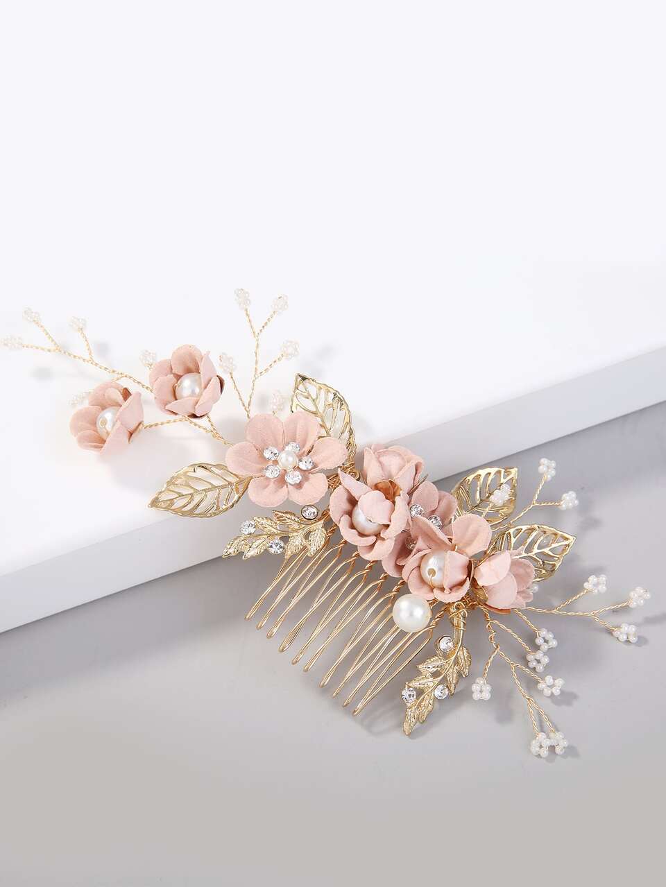3pcs Faux Pearl & Flower Decor Hair Pin Boho Tiaras,Wedding Hair Accessories,Summer,Beach,Elegant,Party