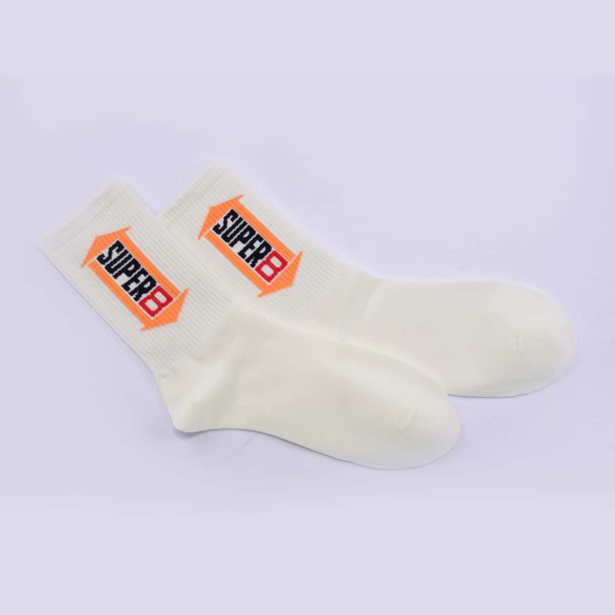 

1pair Letter Graphic Crew Socks, White