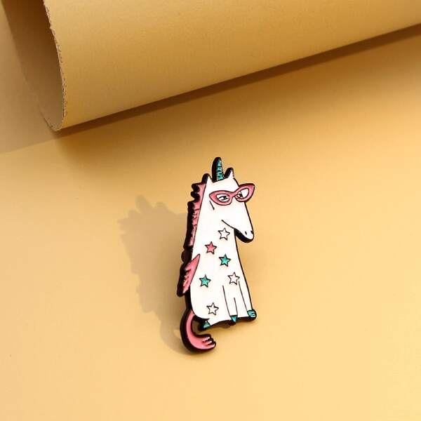 

Unicorn Design Brooch, Multicolor