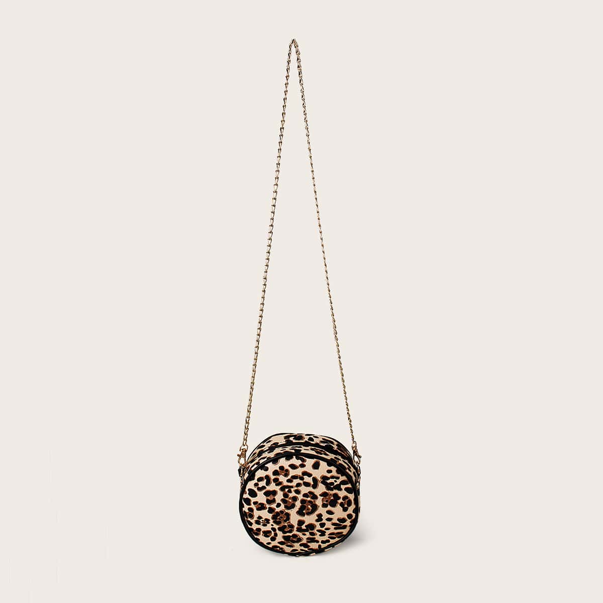 

Leopard Round Crossbody Bag, Apricot