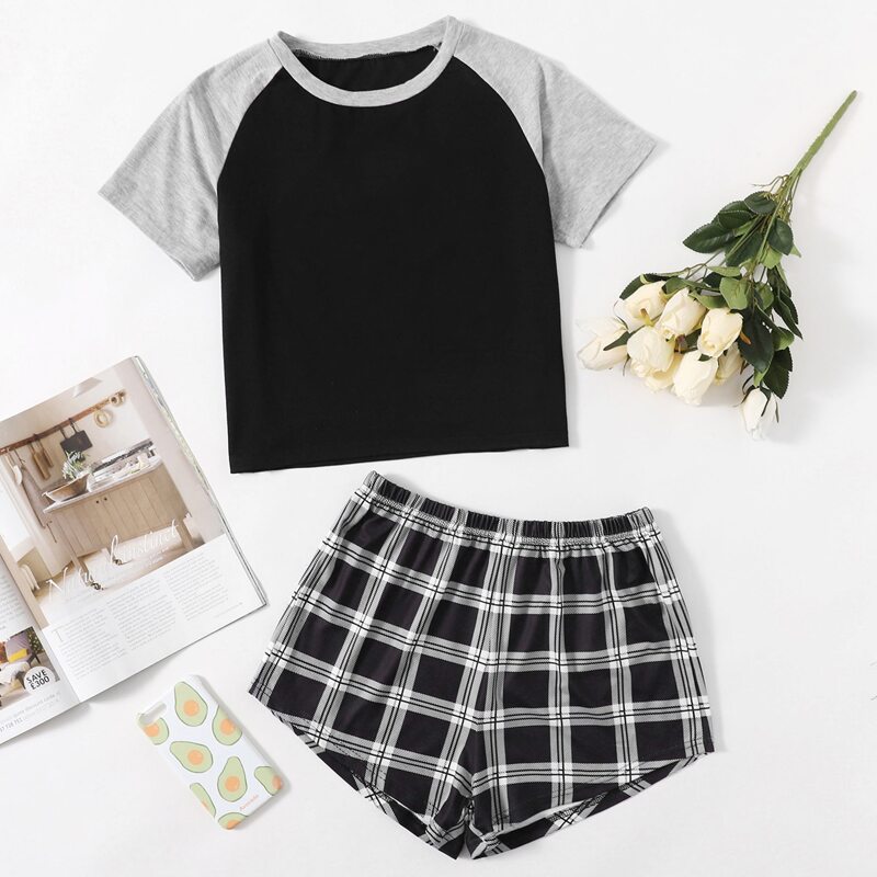 

Plaid Shorts PJ Set, Multicolor