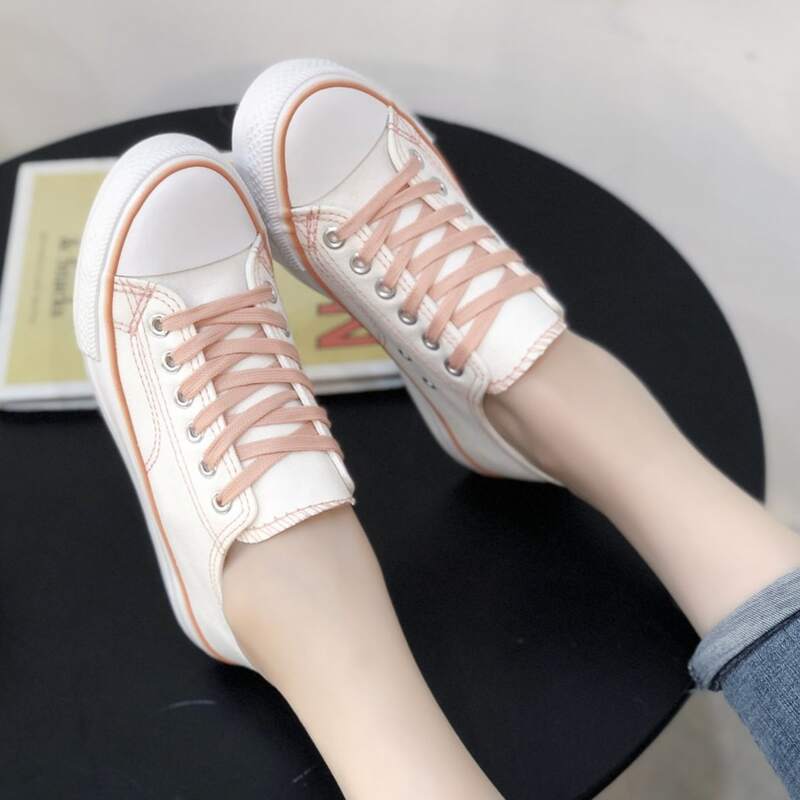 

Top Stitch Canvas Sneakers, White