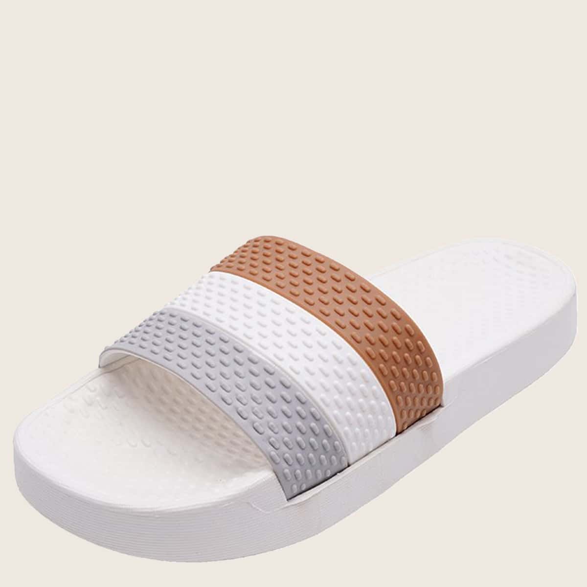 

Stripe Open Toe Slides, Multicolor