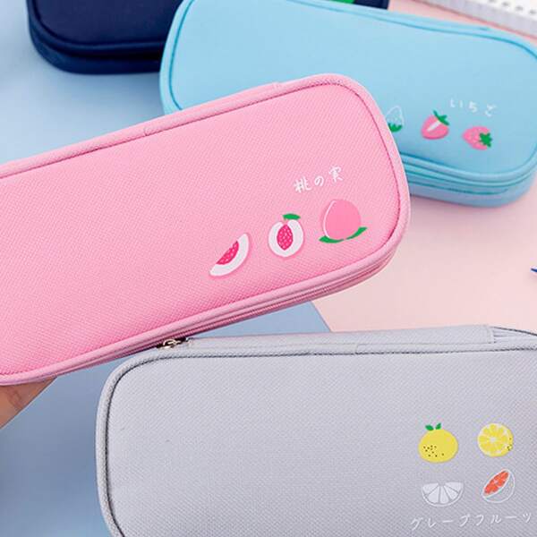 

1pc Fruit Print Random Pencil Bag, Multicolor