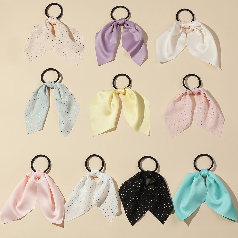 

10pcs Scarf Decor Hair Tie, Multicolor