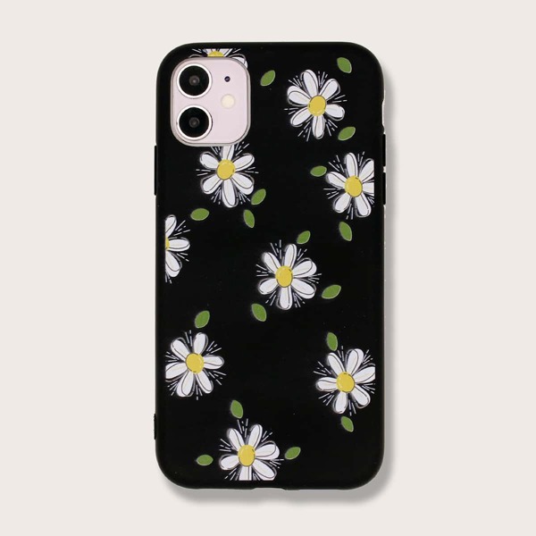 

Flower Pattern iPhone Case, Black