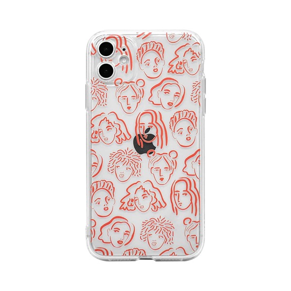 

Figure Graphic Clear iPhone Case, Red