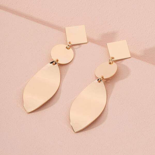 

Geometric Drop Earrings, Gold
