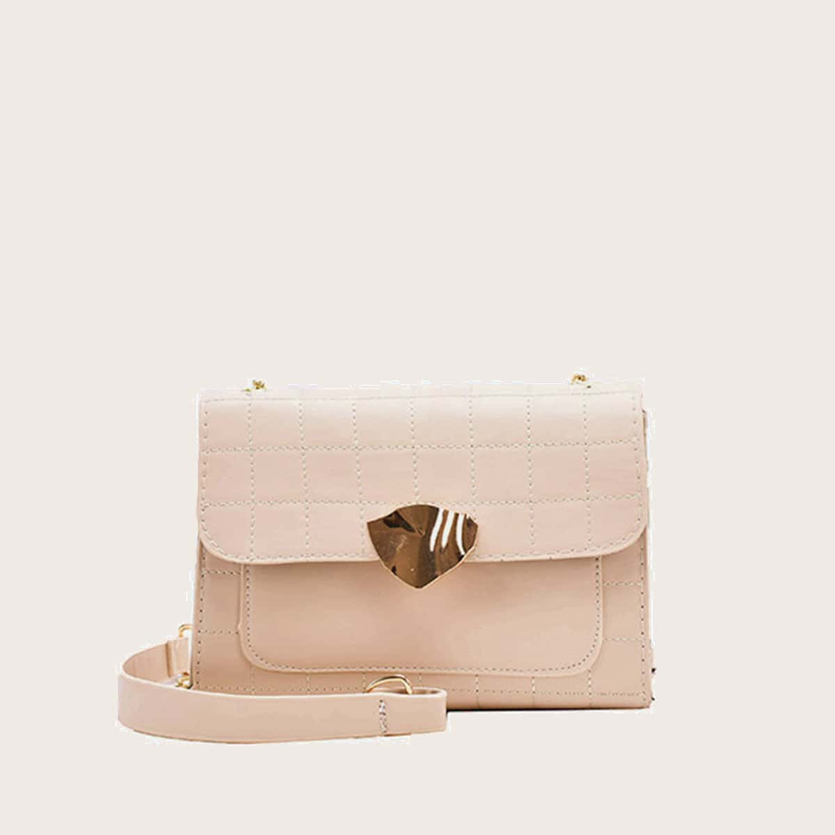 

Quilted Chain Crossbody Bag, White