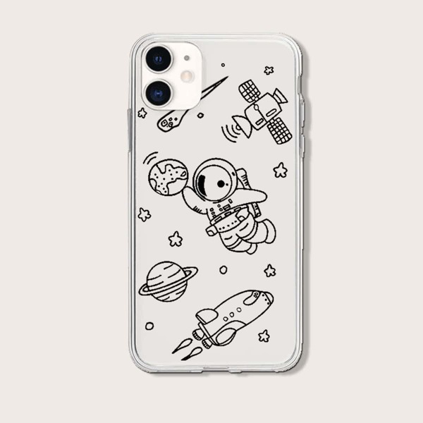 

Cartoon Spaceman iPhone Case, Clear