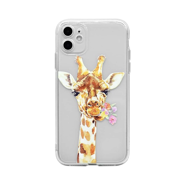 

Giraffe Print Clear iPhone Case, Multicolor