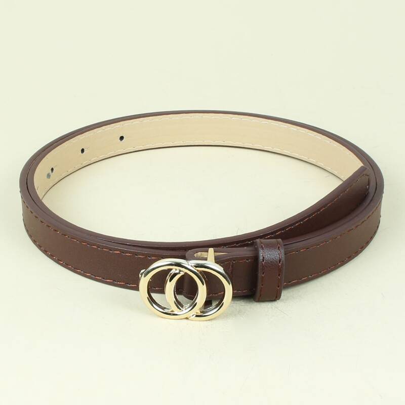 

Double Ring Buckle Belt, Coffee brown