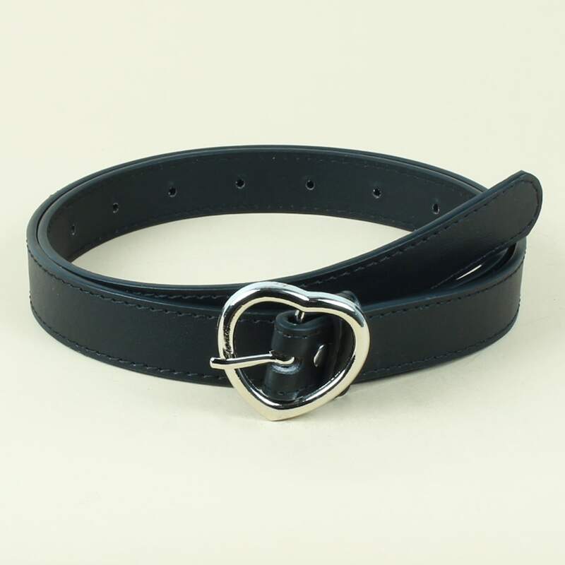 

Heart Buckle Belt, Black