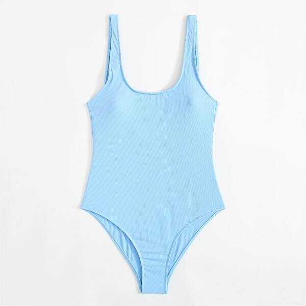 

Ribbed One Piece Swimsuit, Blue