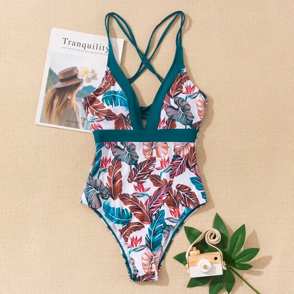 

Tropical One Piece Swimsuit, Multicolor
