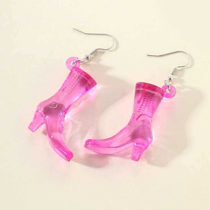 

Mini Boots Drop Earrings, Hot pink