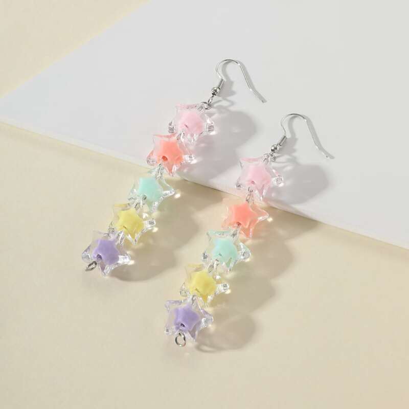 

Layered Star Drop Earrings, Multicolor