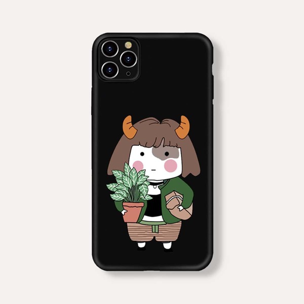 

Чехол для iPhone с принтом девочки, Чёрный