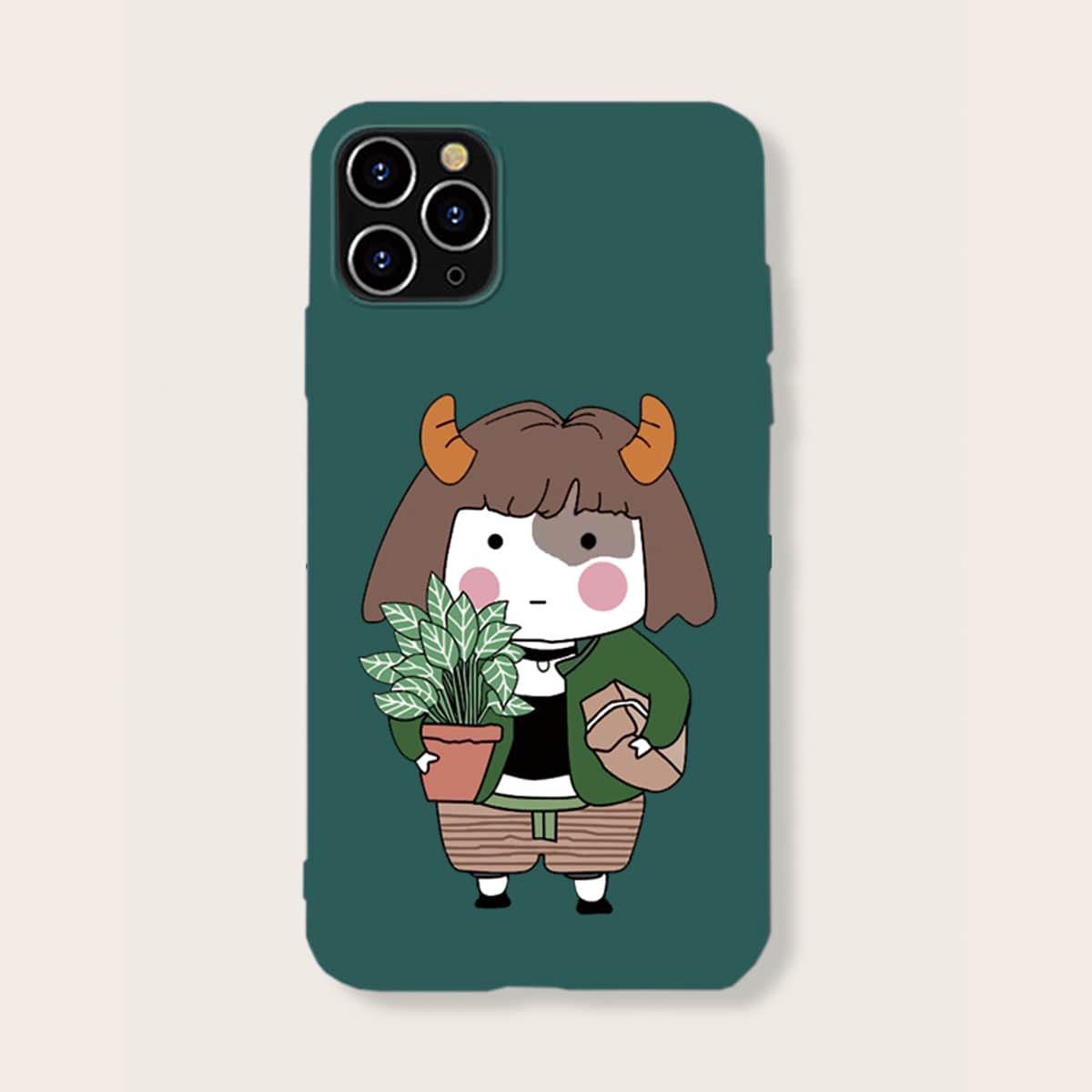 

Cartoon Girl iPhone Case, Dark green