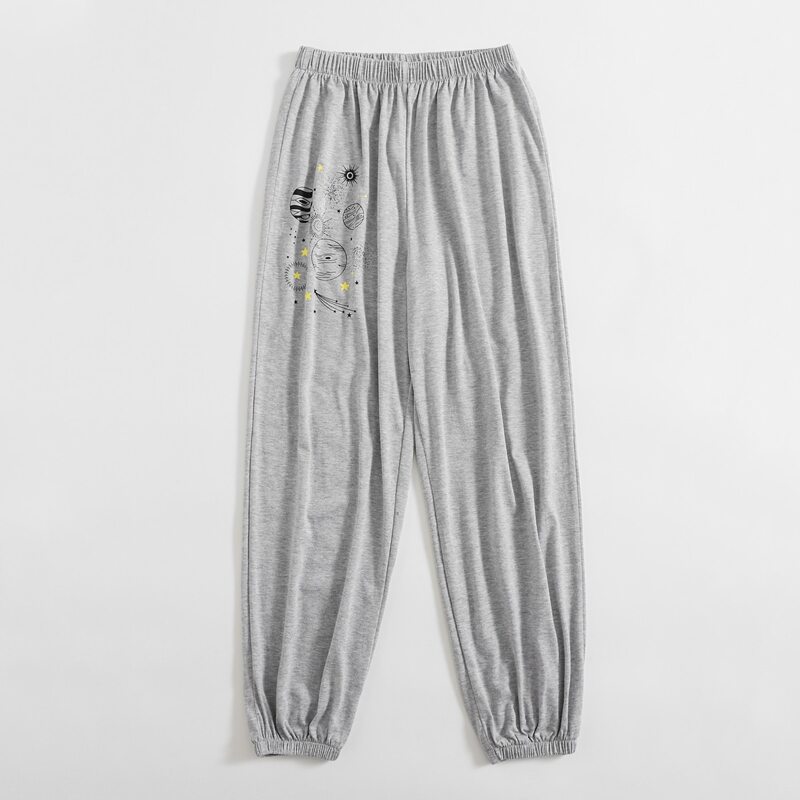 

Galaxy Pattern Sweatpants, Light grey