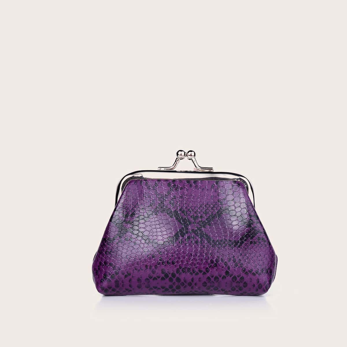 

Kisslock Snakeskin Coin Purse, Purple