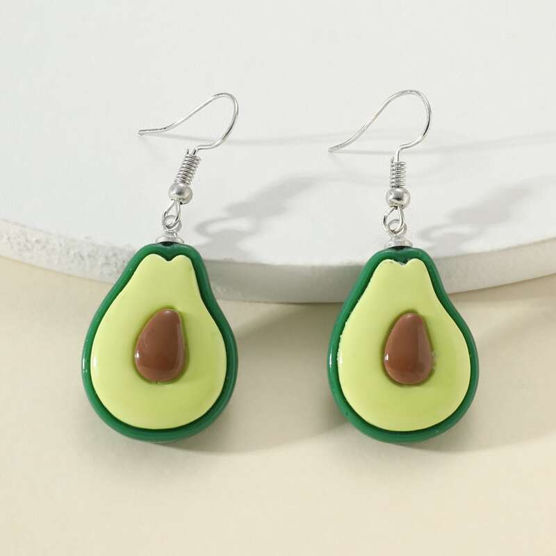 

Avocado Drop Earrings, Silver