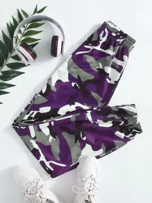 Mulvari Camo Elastic Waist Joggers - Multicolor - View 1