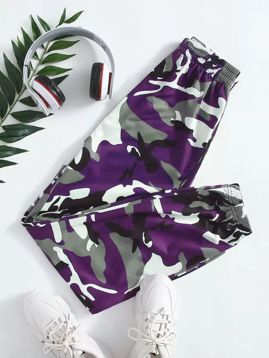 Mulvari Camo Elastic Waist Joggers - Multicolor - View 1