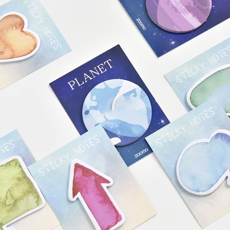 

1pc Random Planet Pattern Sticky Note, Multicolor