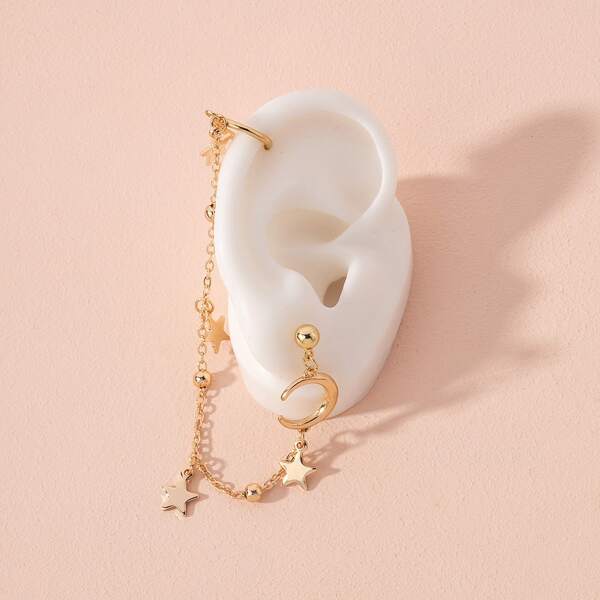 

1pc Star Charm Earring, Gold
