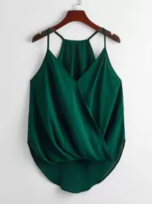 SHEIN LUNE Parte superior tipo cami con envolvente y dobladillo curvo talla grande