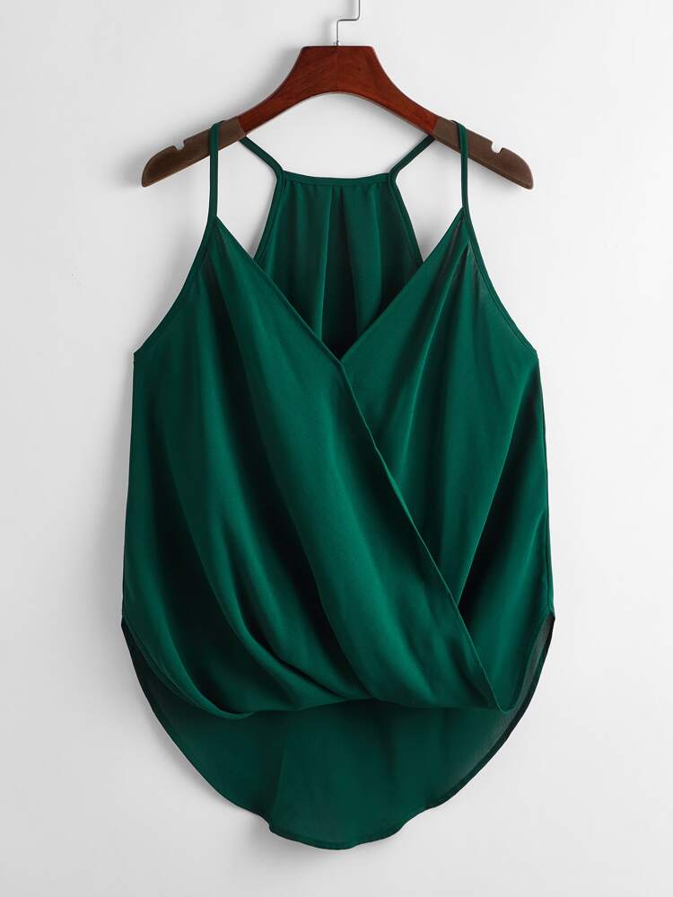 Plus Wrap Curved Hem Cami Top