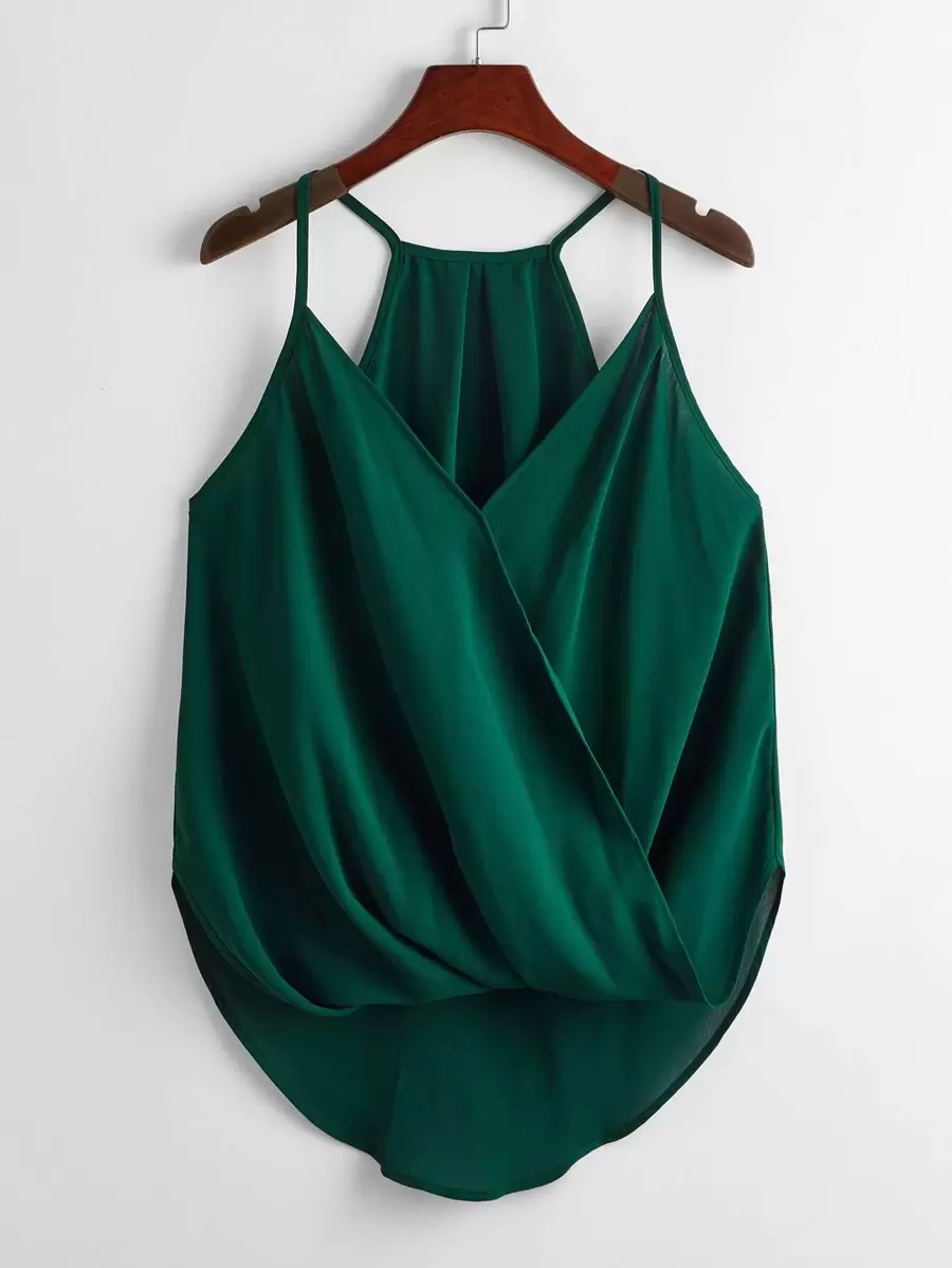 SHEIN LUNE Parte superior tipo cami con envolvente y dobladillo curvo talla grande