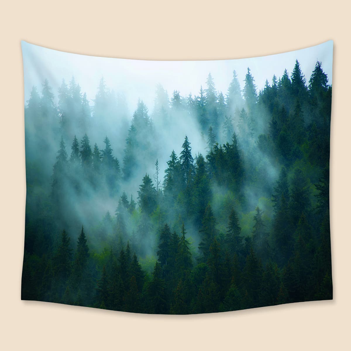 

Misty Forest Print Tapestry, Multicolor