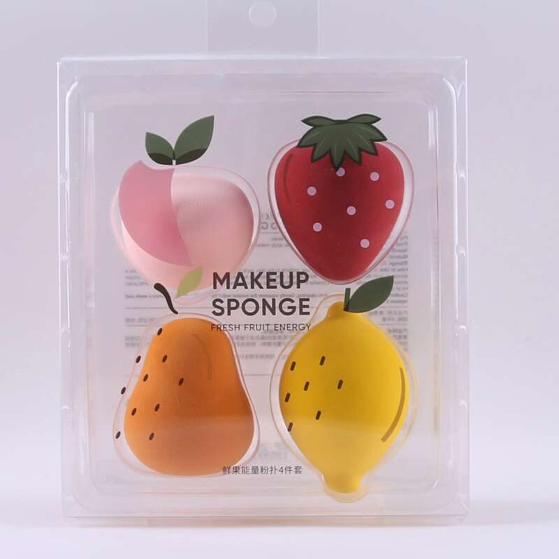 

4pcs Fruit Shaped Makeup Sponge Set, Multicolor