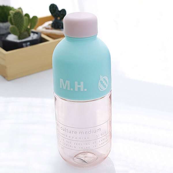 

1pc Letter Graphic Water Bottle, Multicolor