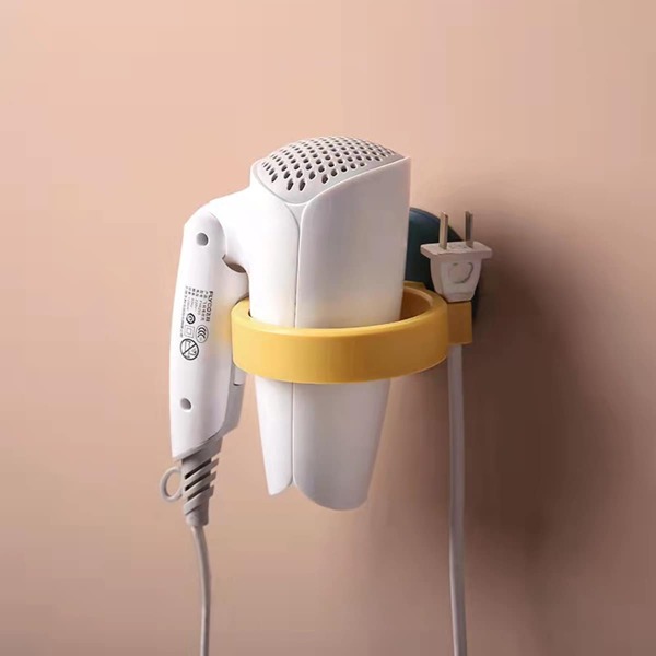 

1pc Wall Mounted Hair Dryer Holder, Yellow