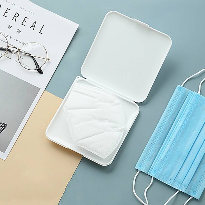 

1pc Plain Face Cover Storage Box, White