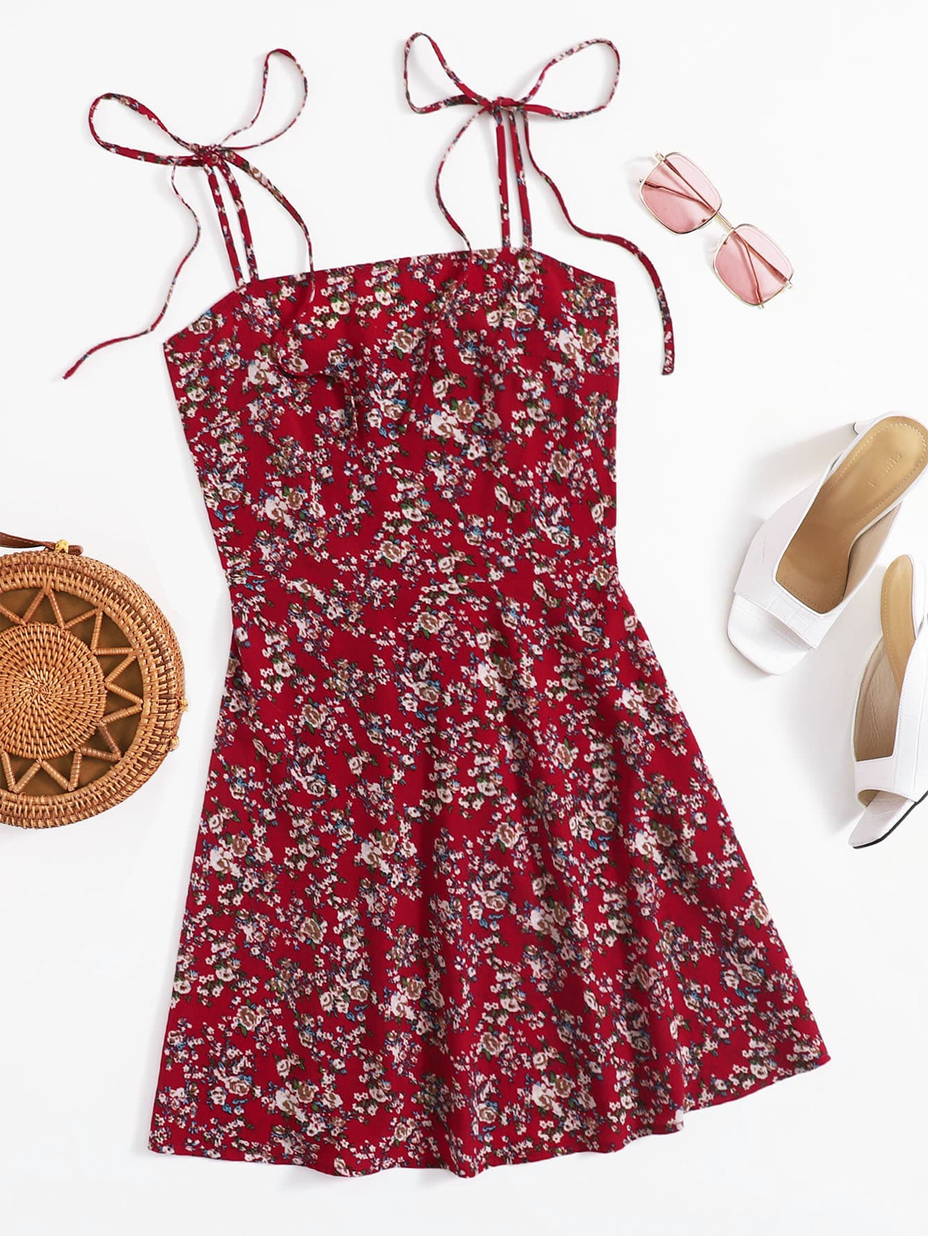 Ditsy Floral Tie Shoulder Cami Dress thumbnail