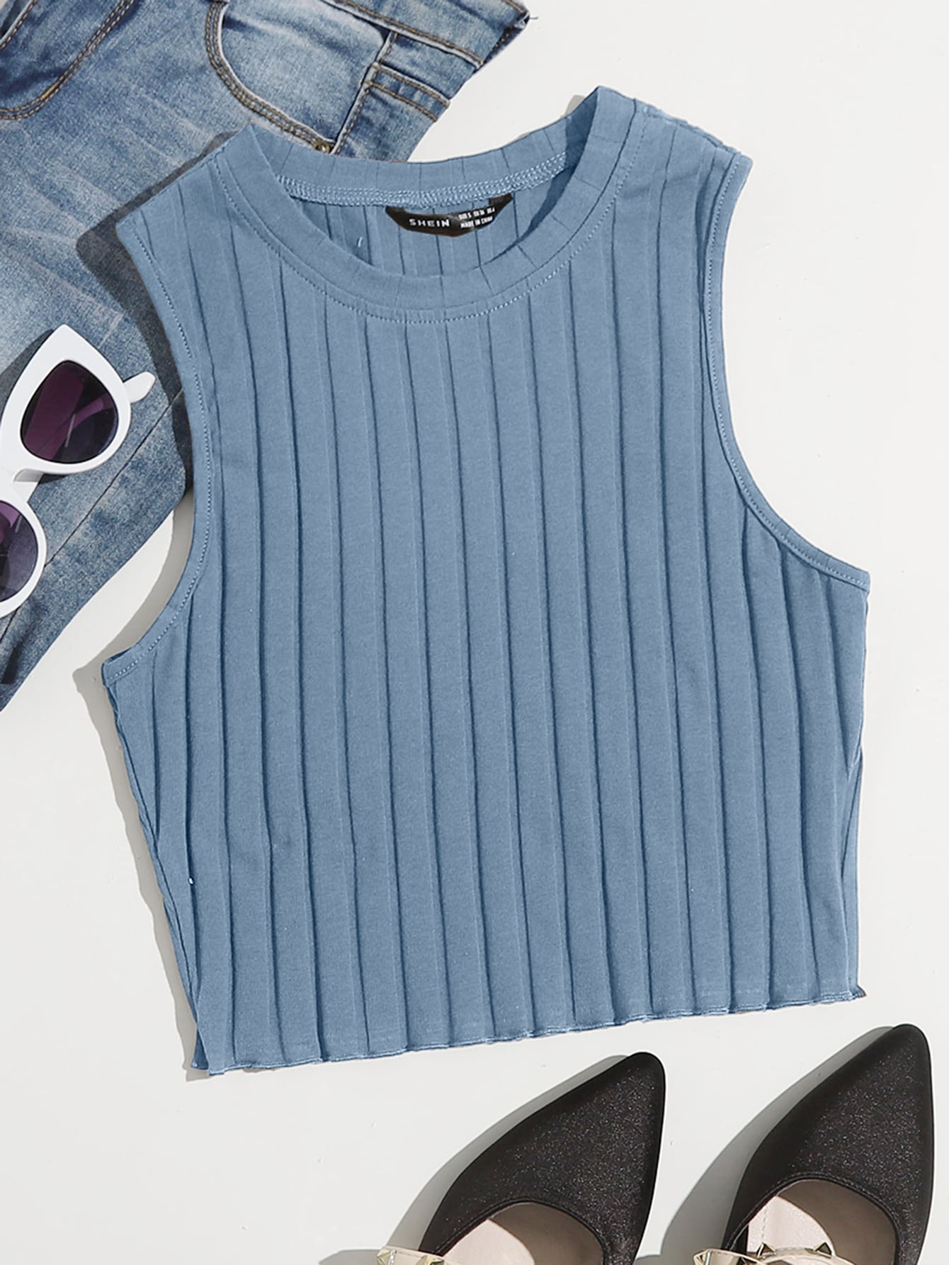 Solid Crop Tank Top thumbnail