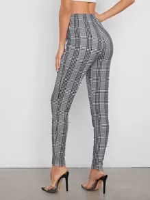 SHEIN Privé 彈性腰格紋褲子 - 彩色 - 查看 2