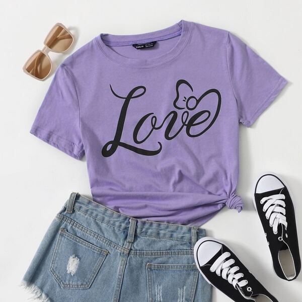 

Letter Graphic Tee, Purple