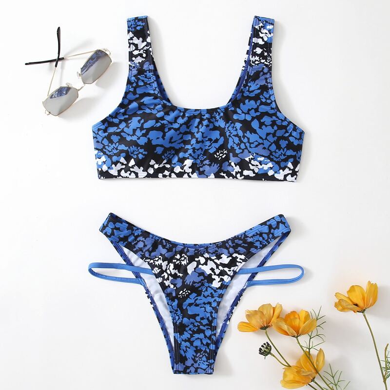 

All Over Print Bikini Swimsuit, Blue