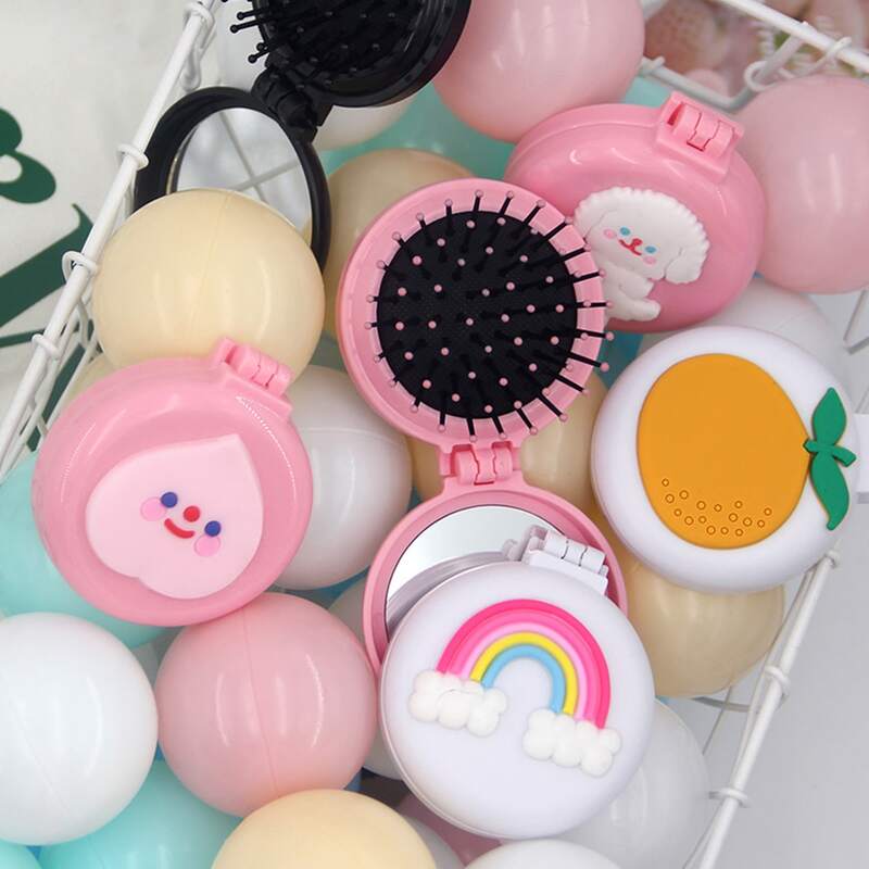 

1pc Random Cartoon Graphic Mirror & Hair Comb, Multicolor
