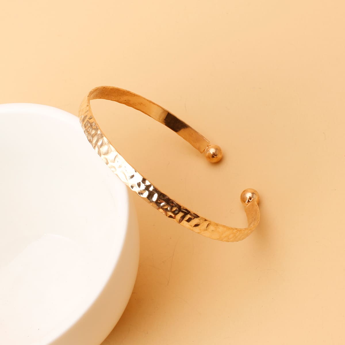 

Hammered Cuff Bracelet, Gold