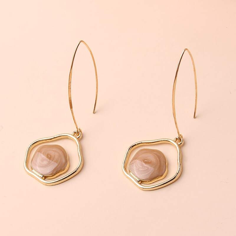 

Marble Abstract Dangle Earrings, Khaki